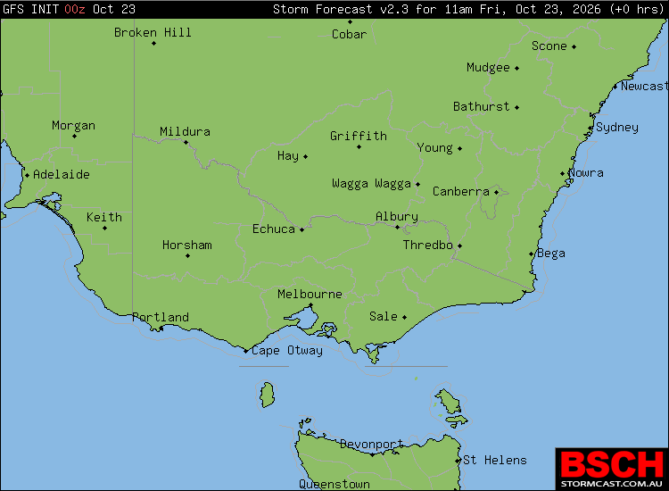 Vector Wind Barbs BSCH - Stormcast : GFS Forecast for Victoria